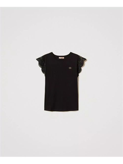 t-shirt woman black TWINSET | TT2411/00006